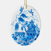 Blue Willow China Blue & White Ornament (Rechts)