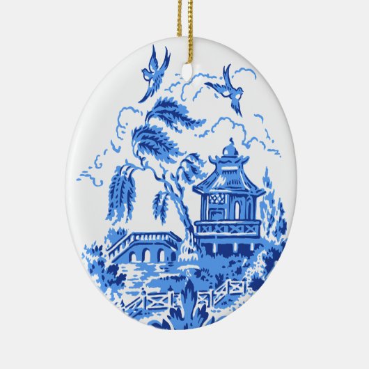 Blue Willow China Blue & White Ornament (Rechts)