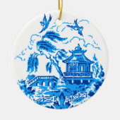 Blue Willow China Blue & White Ornament (Voorkant)
