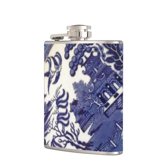 Blue Willow China Bord Pattern Design Oriental Heupfles (Links)