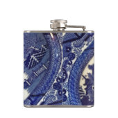 Blue Willow China Bord Pattern Design Oriental Heupfles (Achterkant)