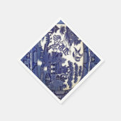 Blue Willow China Bord Pattern Tegel Dish Servetten (Hoek)