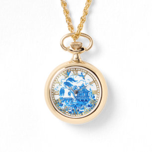Blue Willow China Dames horloge