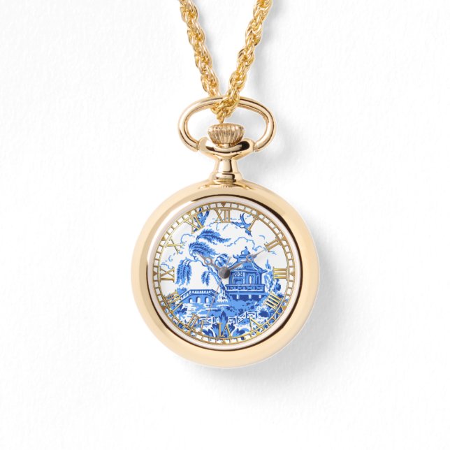Blue Willow China Dames horloge (Voorkant)