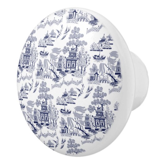 Blue Willow China Design Ceramic Cabinet Knob v1 Keramische Knop (Rechts)
