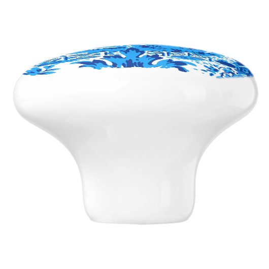 Blue Willow China Design Ceramic Cabinet Knob v2 Keramische Knop (Zijkant)