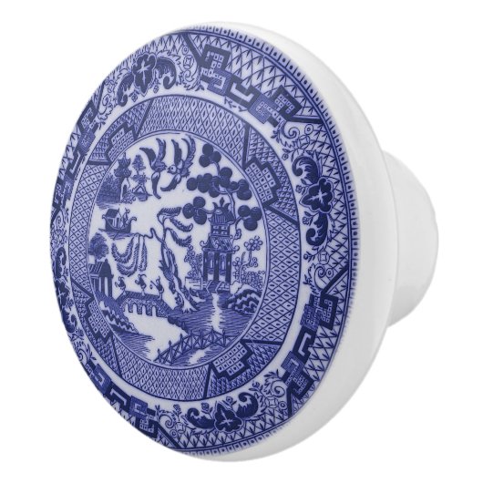 Blue Willow China Design Ceramic Cabinet Knob v4 Keramische Knop (Rechts)