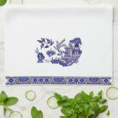 Blue Willow China Design Kitchen Towel Theedoek (Gevouwen)