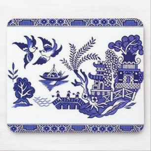 Blue Willow China Design Muismat