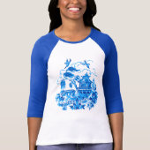 Blue Willow China Design Raglan T-Shirt (Voorkant)