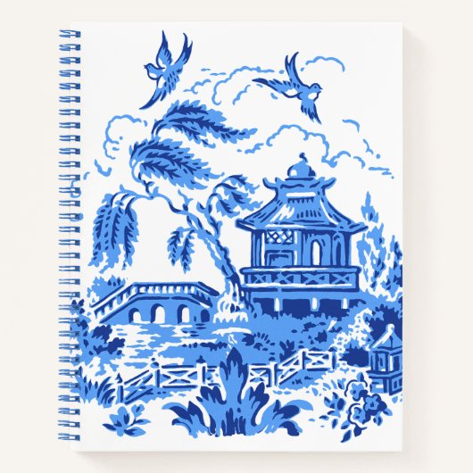 Blue Willow China Design Sketchbook notebook Notitieboek (Voorkant)