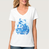 Blue Willow China Design T-shirt (Voorkant)