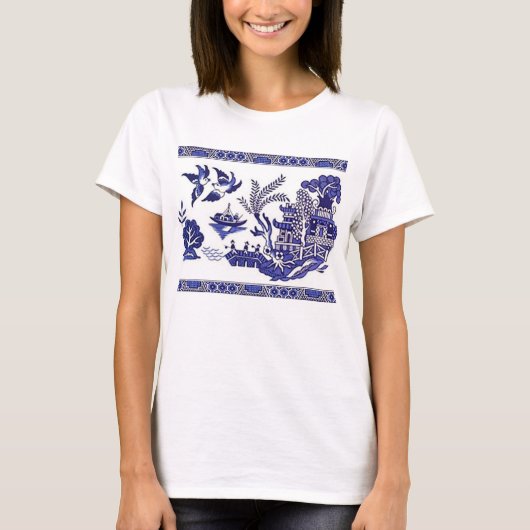 Blue Willow China Design T-shirt (Voorkant)