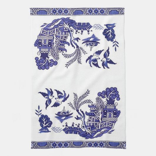 Blue Willow China Design Theedoek (Verticaal)