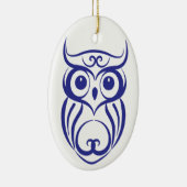 Blue Willow China Style Owl Ornament (Rechts)