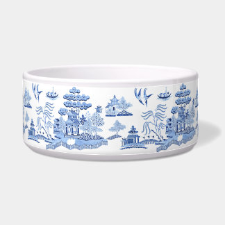 Blue Willow Chinoiserie Ceramic Pet Bowl Voerbakje