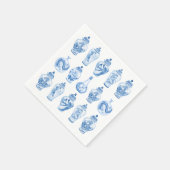 Blue Willow Chinoiserie Ginger Jars China Servet (Hoek)