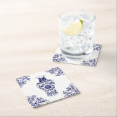 Blue Willow Chinoiserie White en Blue Ginger Jar Kartonnen Onderzetters (Insitu)