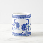 Blue Willow Cranes Bird Traditional Chinoiserie Koffiemok (Center)
