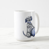 Blue Willow Dachshund-Mok Koffiemok (Voorkant rechts)