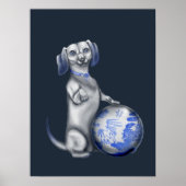 Blue Willow Dachshund Poster (Voorkant)