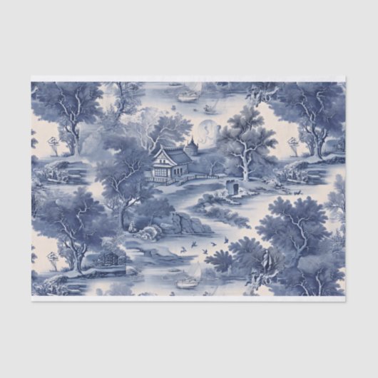 Blue Willow Decoupage  Tissuepapier (Voorkant)