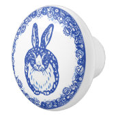 Blue Willow Design Bunny Rabbit Cute Whimsical Keramische Knop (Rechts)