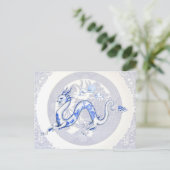 Blue Willow Dragon Briefkaart (Staand voorkant)