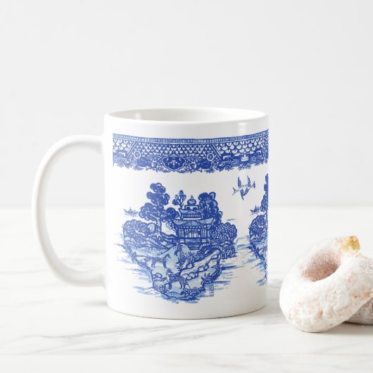 Blue Willow Fox Isle of Animals Classic Fun Design Koffiemok (Met donut)