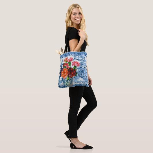 Blue Willow Greetings Canvas tas (Op model)