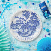 Blue Willow Konijneneiland Whimsical Classic Art Papieren Bordje (Feest)