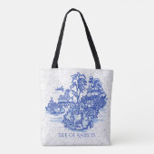 Blue Willow Konijneneiland Whimsical Elegant Fun Tote Bag (Achterkant)
