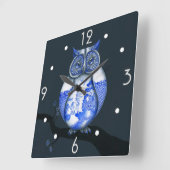 Blue Willow Owl Wall klok (Hoek)