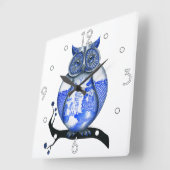 Blue Willow Owl Wall klok (Hoek)