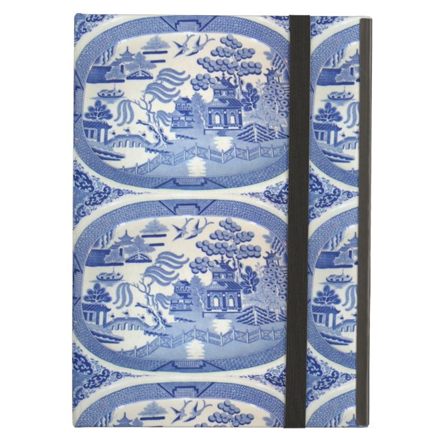 Blue Willow Pattern I Pad Air Hoesje no Kick iPad Air Hoesje (Voorkant Gesloten)