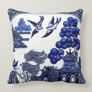 Blue Willow Pattern Legendary Love Story Kussen