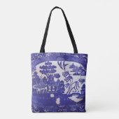 Blue Willow Pattern over Canvas tas (Achterkant)