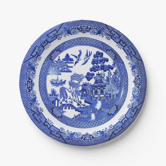 Blue Willow Pattern Paper Bord (Voorkant)