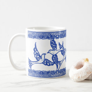 Blue Willow Phoenix Bird Blue & White Chinoiserie Koffiemok