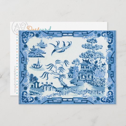 Blue Willow Poatcard Briefkaart (Voorkant / Achterkant)