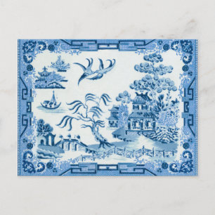 Blue Willow Poatcard Briefkaart