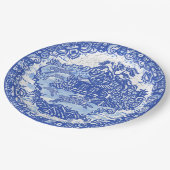 Blue Willow Rabbit Classic Asian  Crackle Papieren Bordje (Gekanteld)