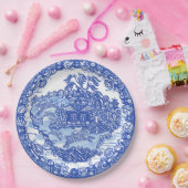 Blue Willow Rabbit Classic Aziatische kunst Papieren Bordje (Feest)