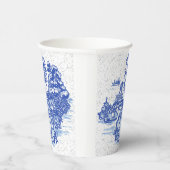 Blue Willow Rabbit Classic Whimsical Papieren Bekers (Rechts)