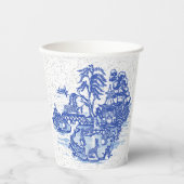 Blue Willow Rabbit Classic Whimsical Papieren Bekers (Voorkant)