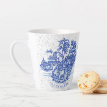 Blue Willow Rabbit Island Whimsical Crackle Kijk L