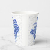 Blue Willow Rabbit Island Whimsical Crackle Kijk Papieren Bekers (Rechts)