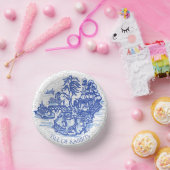 Blue Willow Rabbit Island Whimsical Crackle Kijk Papieren Kommen (Feest)