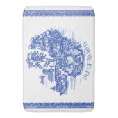 Blue Willow Rabbit Island Whimsical Pottery Kijk Badmat (Voorkant Verticaal)