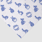 Blue Willow Rabbit Whimsical Isle of Rabbits Tissuepapier (Detail)